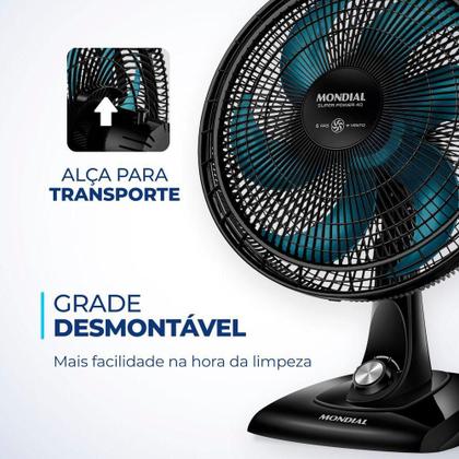 Imagem de Ventilador De Mesa Mondial - 06 Pás - Vsp-40-ap Vent 40cm Vsp-40-ap 220v/60hz Super Power