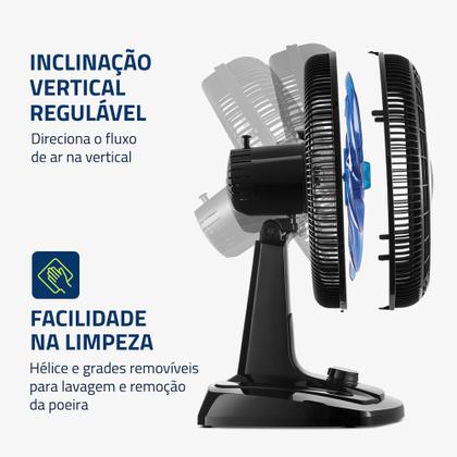 Imagem de Ventilador de Mesa Mondial 40cm Super Turbo 8 Pás Vtx-40-crystal Preto/Azul