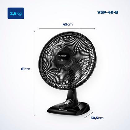 Imagem de Ventilador de Mesa Mondial 6 Pás Super Power VSP-40-B - 40cm 127V