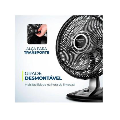 Imagem de Ventilador de Mesa Mondial Preto VTX-50-8P  127 Volts