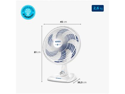 Imagem de Ventilador de Mesa Mondial Super Power VSP-40-W 40cm 6 Pás 3 Velocidades Branco e Azul