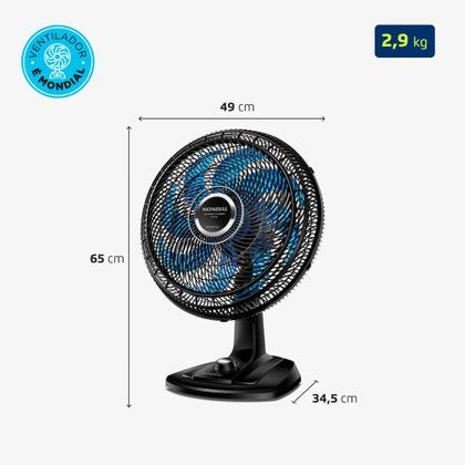 Imagem de Ventilador de Mesa Mondial Super Turbo 8 Pás 40cm 140W 220V Preto - VTX-40-CRYSTAL