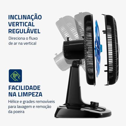 Imagem de Ventilador de Mesa Mondial Super Turbo 8 Pás 40cm 140W 220V Preto - VTX-40-CRYSTAL