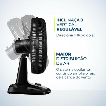 Imagem de Ventilador de Mesa Mondial Super Turbo 8 Pás 40cm 140W Preto/Prata 127V - VTX-40-8P