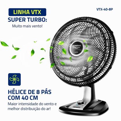 Imagem de Ventilador de Mesa Mondial Turbo 8 Pás VTX-40-8P