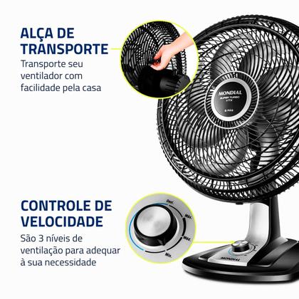 Imagem de Ventilador de Mesa Mondial Turbo 8 Pás VTX-40-8P