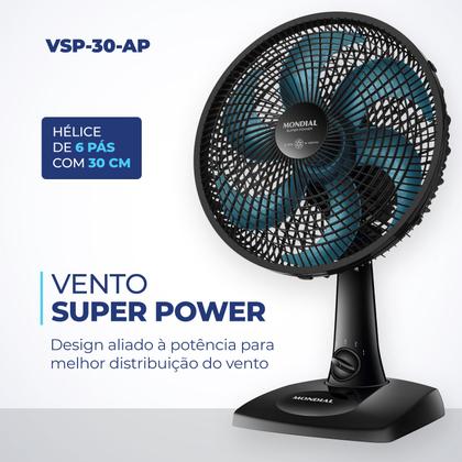 Imagem de Ventilador de mesa mondial vsp 30 ap s power 30cm 110v