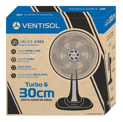 Imagem de Ventilador De Mesa Oscilante Ventisol Turbo 30cm 6 Pás 127v
