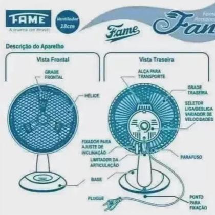 Imagem de Ventilador de Mesa Parede Personal 20w 220v Branco Plástico