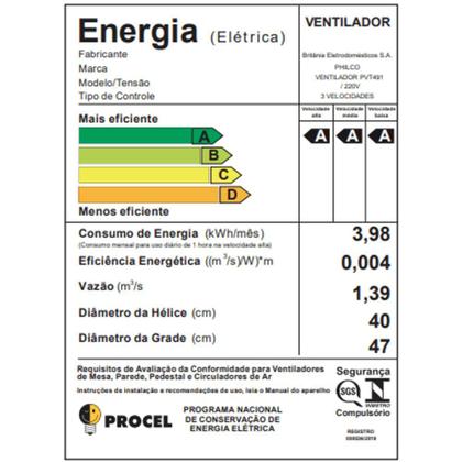 Imagem de Ventilador de mesa Philco 40cm PVT491 Preto 220v