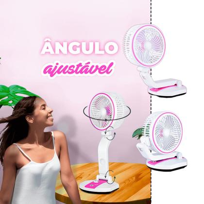Imagem de Ventilador de Mesa Retrátil 45cm + Luz de Led e USB