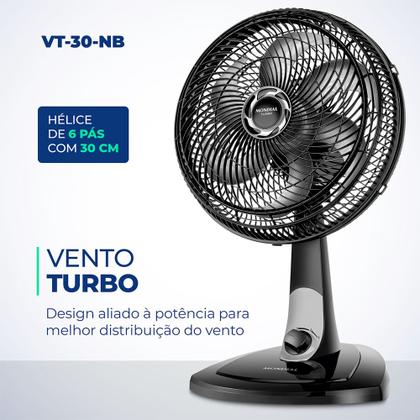 Imagem de Ventilador de Mesa Turbo Mondial 30cm 60W VT-30-NB 220V