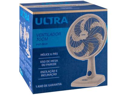 Imagem de Ventilador de Mesa Ultra V-UT-30-01 30cm 6 Pás 3 Velocidades Branco e Azul