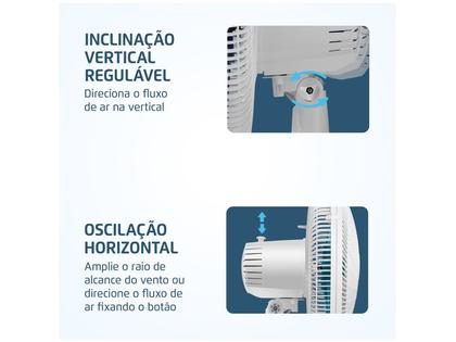 Imagem de Ventilador de Mesa Ultra V-UT-30-01 30cm 6 Pás 3 Velocidades Branco e Azul