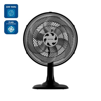 Imagem de Ventilador de Mesa Ventisol 40cm Turbo 6 Pás Preto VOM40 - 220 Volts