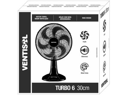 Imagem de Ventilador de Mesa Ventisol Turbo 6 30cm Preto/Cinza 220v