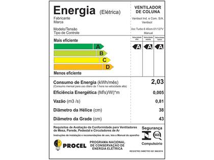Imagem de Ventilador de Mesa Ventisol Turbo 6 Pás 40cm Azul