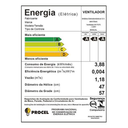 Imagem de Ventilador De Parede Britânia Maxx Force 176W BVT575 220V