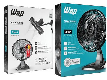 Imagem de Ventilador De Parede E Mesa 180w 50cm 2 Em 1 Wap Flow Turbo 110v