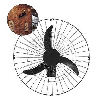Ventilador de Parede Light 60cm Preto Bivolt Oscilante - Jhamba