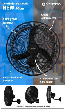 Imagem de Ventilador De Parede New Azul 50cm 220 V Ventisol