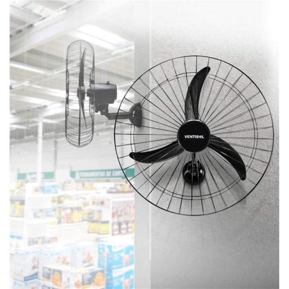 Imagem de Ventilador de Parede, Oscilante, 60 cm, 127 V~ / 220 V~, Preto, 543 Ventisol