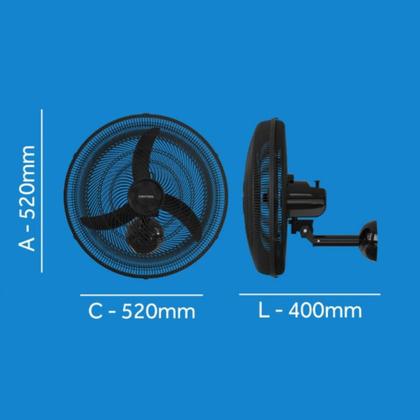 Imagem de Ventilador de Parede Preto 50cm New Plástico 130W Ventisol