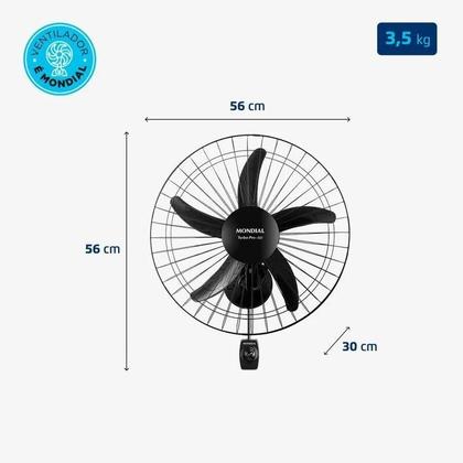 Imagem de Ventilador de Parede Turbo Mondial 5 Pás 50cm Pro Preto NVP-PRO-50