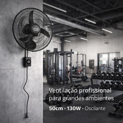 Imagem de Ventilador de Parede Ventisol New 50cm Preto Oscilante Forte Profissional 3 Velocidades Alta Potência Silencioso Voltage