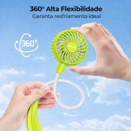 Imagem de Ventilador de Pescoço Portátil Recarregável Flexível Branco