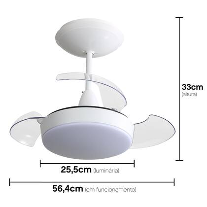 Imagem de Ventilador De Teto Aliseu Retrátil Pro Branco Bivolt