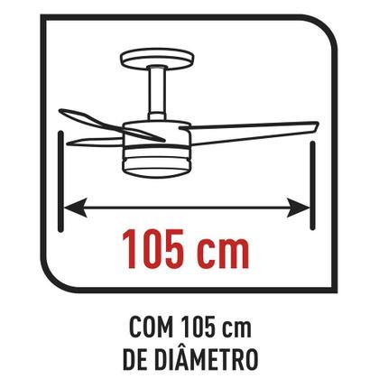Imagem de Ventilador de Teto Arno Ultimate Bivolt Branco com 3 Pás e Controle Remoto VX13