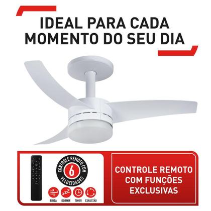 Imagem de Ventilador de Teto Arno Ultimate Bivolt Branco com 3 Pás e Controle Remoto VX13