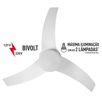 Imagem de Ventilador de Teto Arno Ultimate Bivolt Branco com 3 Pás e Controle Remoto VX13