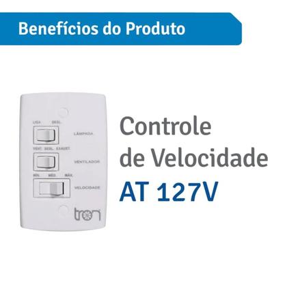 Imagem de Ventilador de Teto Búzios Max 3 Pás Branco 127V TRON