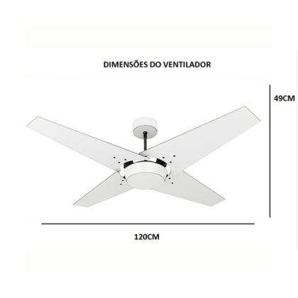 Imagem de Ventilador de Teto Com Controle Remoto Natuvent Callis No Light 4 Pás Madeira Preto