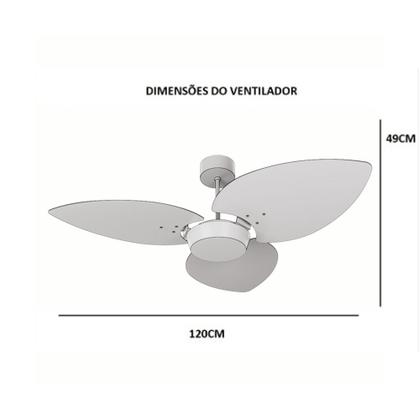 Imagem de Ventilador de Teto Com Controle Remoto Natuvent Dahlia No Light 3 Pás Madeira Freijó