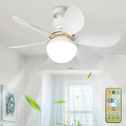 Imagem de Ventilador de Teto com Luminária LED Giratória e Controle Remoto