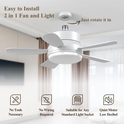 Imagem de Ventilador de teto com luz Ventilador de soquete Hisoo com controle remoto