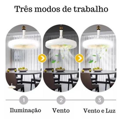 Imagem de Ventilador De Teto Controle Remoto: Ventilador De Teto Com Luz De Led Integrada Controle Remoto