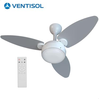 Imagem de Ventilador De Teto Elluz Branco/Cinza 3P C/R Inverter Bivolt Ventisol
