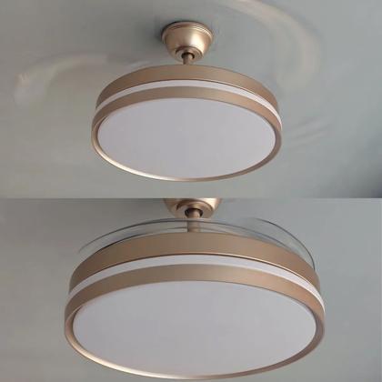 Imagem de Ventilador de Teto Grande Led 3 em 1 Lampada Pa Retratil Controle Remoto Casa Escritorio Trabalho Moderno Silencioso