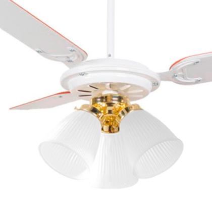 Imagem de Ventilador De Teto Il-40 3 Tulipas 3 Pas Kit Lustre Dourado 220v Branco