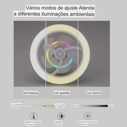 Imagem de Ventilador De Teto Lampada De 30w Com Luz Integrada E27 Teto Remoto - QG DOS PRODUTOS