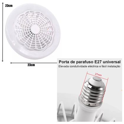 Imagem de Ventilador de Teto Lâmpada LED com Controle Remoto e Luz Ajustável Integrada Luminária 36W