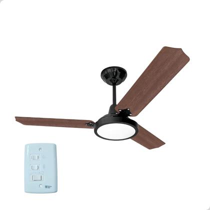 Imagem de Ventilador de Teto Lumi Diplomata Led M3 Preto Mogno 127V