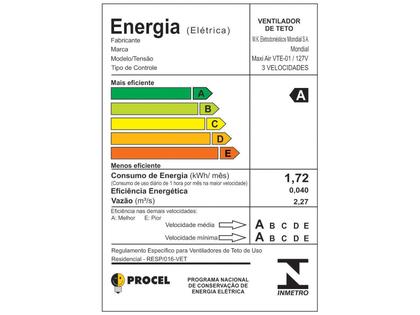 Imagem de Ventilador de Teto Maxi Air Mondial Branco 125W VTE-01