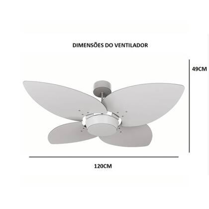Imagem de Ventilador de Teto Natuvent Dahlia No Light 4 Pás Madeira Imbuia