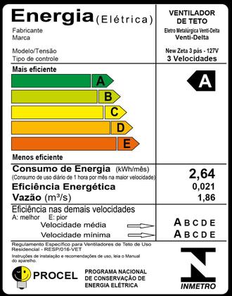 Imagem de Ventilador De Teto New Zeta Branco Com 4 Pás de MDF 127v