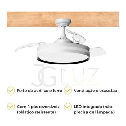 Imagem de Ventilador De Teto Pás Retráteis Air Plus C/controle Remoto 